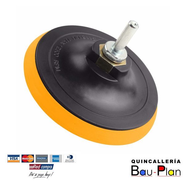 COJÍN PLÁSTICO PARA LIJA DISCO  CON VELCRO 125 MM