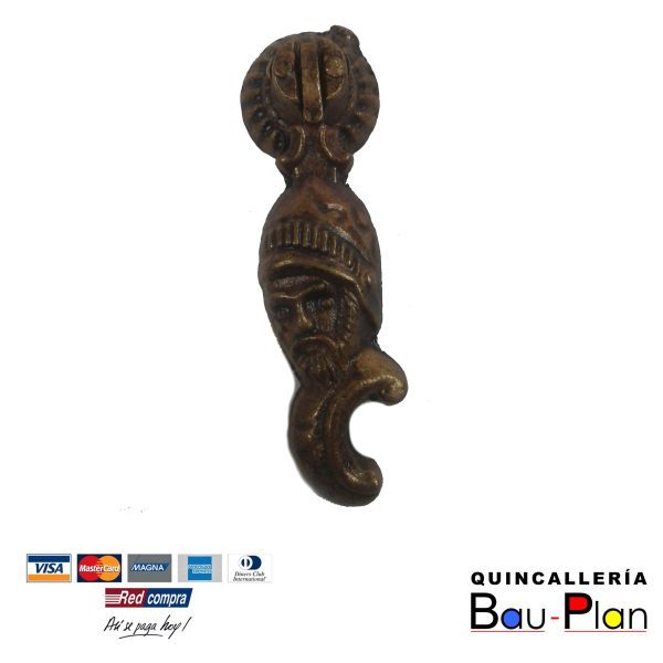 TIRADOR PARA MUEBLE DISEÑO GUERRERO  BRONCE VIEJO -P1