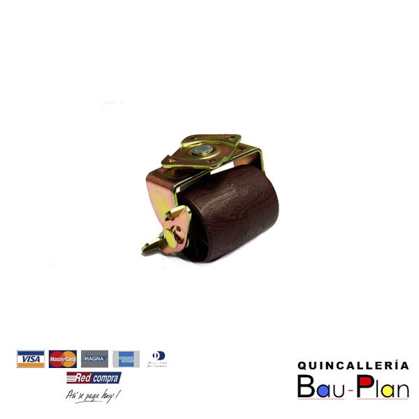 RUEDA DE CAMA CON FRENO/ CON BASE CAFE  P15