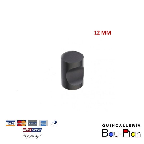TIRADOR BALÍN NEGRO ø12 x 20mm   - P2