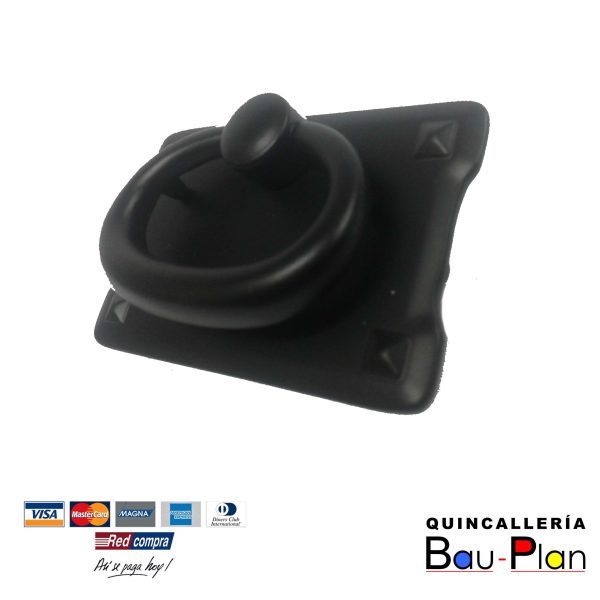 TIRADOR RECTANGULAR  NEGRO 7 X 4.5 CM    P7 - Imagen 2