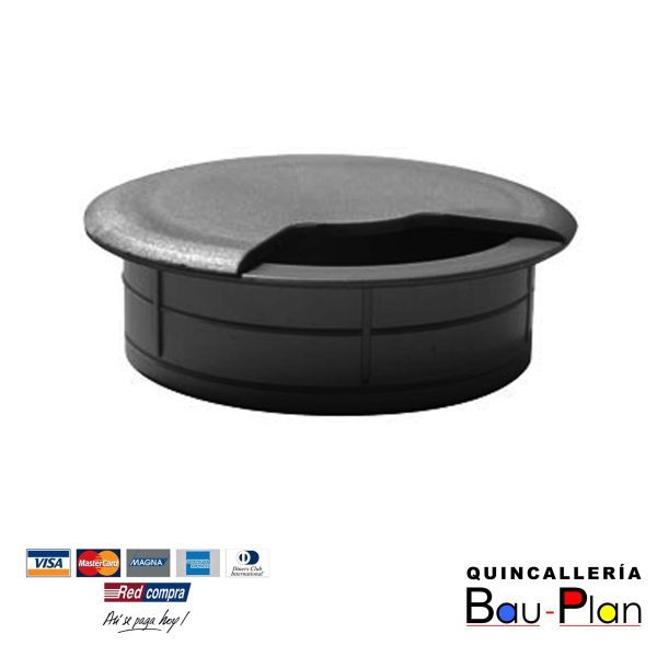 PASACABLE PLÁSTICO NEGRO 60MM    P20