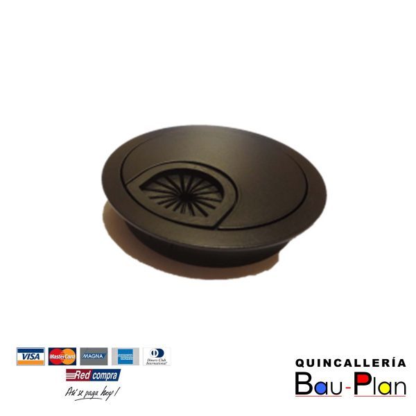 PASACABLE METALICO NEGRO 60 MM   P20