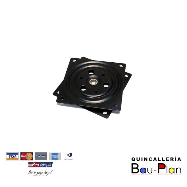 PLATO GIRATORIO 6X6 NEGRO.