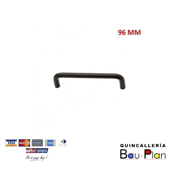 MANILLA MONACO 96mm TERMINACION NEGRO.