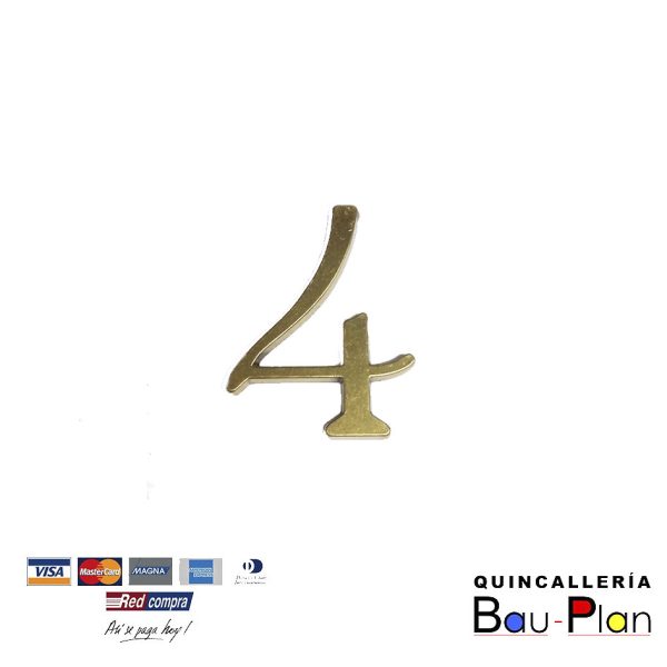 NUMERO 4 BRONCEADO 7cm