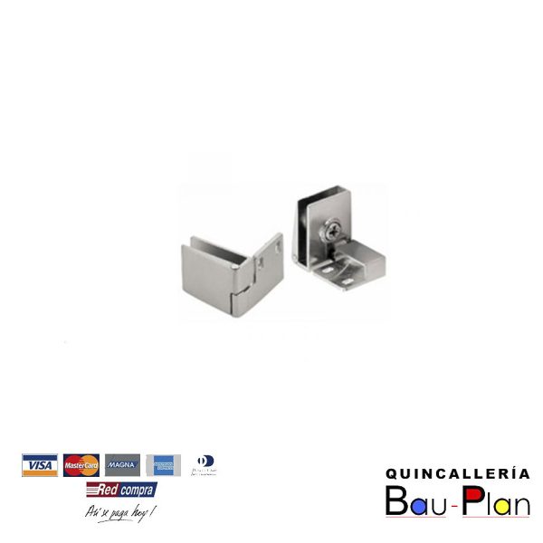 BISAGRA VIDRIO RACK C132 NIQUEL SATIN