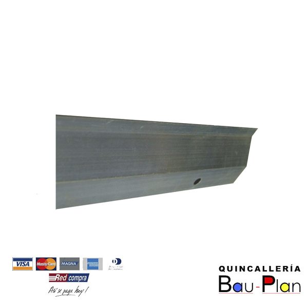 ALUMINIO DESNIVEL 100CM C/TORNILLO PLATA.
