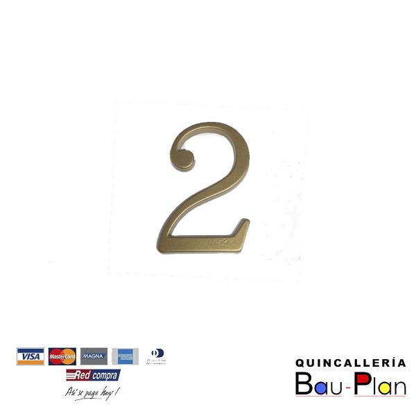 NUMERO 2 BRONCEADO 7cm