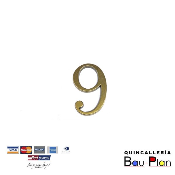 NUMERO 9 BRONCEADO 7cm