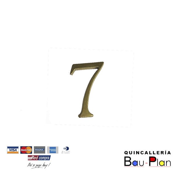 NUMERO 7 BRONCEADO 7cm