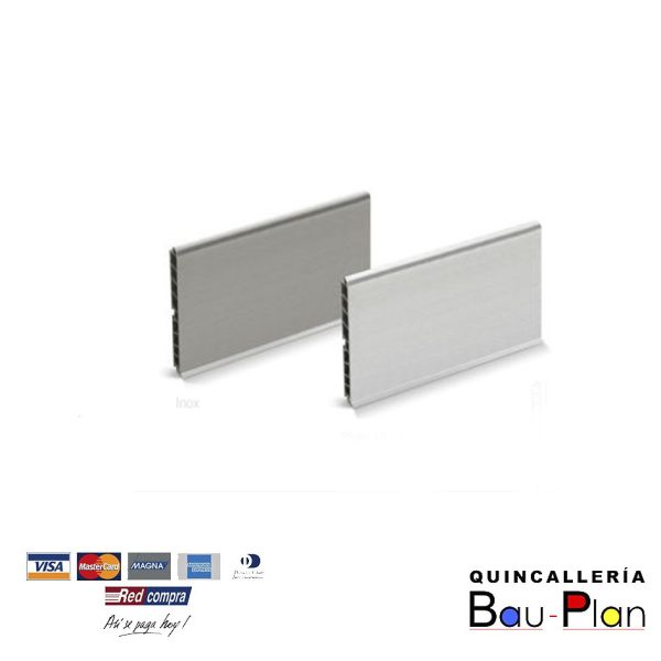 BARRA ZOCALO PLATA PVC/ALUMINIO 150X3000mm