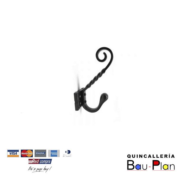 PERCHA DOBLE FIERRO FORJADO 140mm