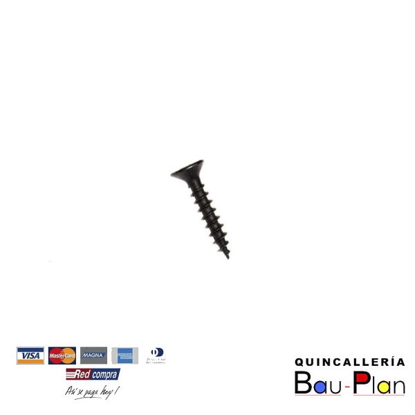 TORNILLO 4 X 16 PARA MADERA AGLOMERADA ZINCADO NEGRO.