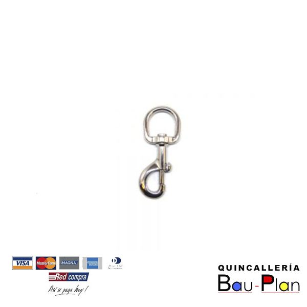 MOSQUETON C/RES 25X90mm NIQUEL