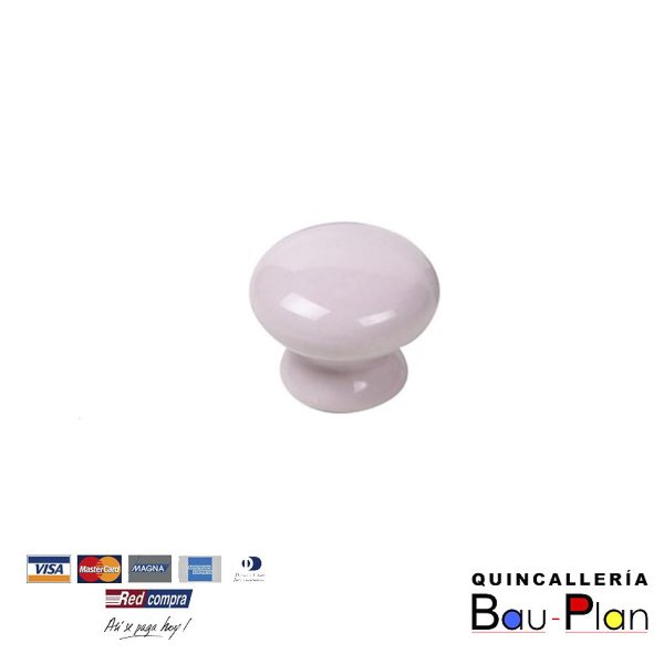 TIRADOR PORCELANA ROSADO LISO.